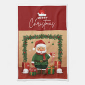 Festive Santa & Gifts Christmas Kitchen Towel キッチンタオル (縦)
