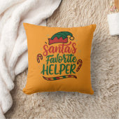 Festive Santa Helper Christmas Throw Pillow クッション (ブランケット)