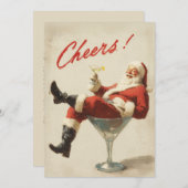 Festive Santa Holiday Cheers シーズンカード (正面/裏面)