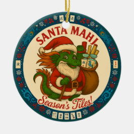 Festive Santa Mahj Ornament セラミックオーナメント