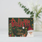 Festive Santa Presents Believe Inspirivity  ポストカード (スタンド正面)