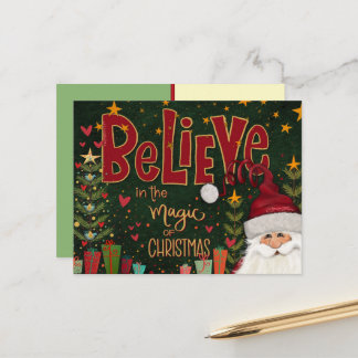 Festive Santa Presents Believe Inspirivity  ポストカード
