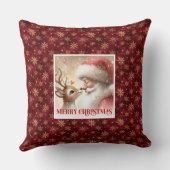 Festive Santa Rudolph Holiday Pillow Xmas Decor クッション (裏面)