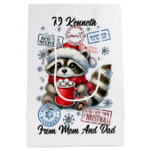 Festive Santa Sack With Cheerful Holiday  ミディアムペーパーバッグ (裏面)