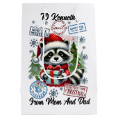 Festive Santa Sack With Holiday  ミディアムペーパーバッグ (裏面)