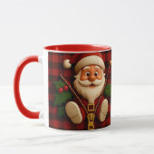 Festive Santa Zipper | Plaid Christmas Drinkware マグカップ (左)