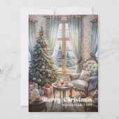 Festive scene greeting card red green traditional シーズンカード (正面)