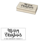 Festive script Merry Christmas custom name ラバースタンプ (押印)