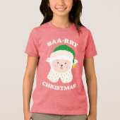 Festive Sheep Says Baa-rry Christmas! トライブレンドTシャツ (正面)