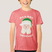 Festive Sheep Says Baa-rry Christmas! トライブレンドTシャツ (正面)