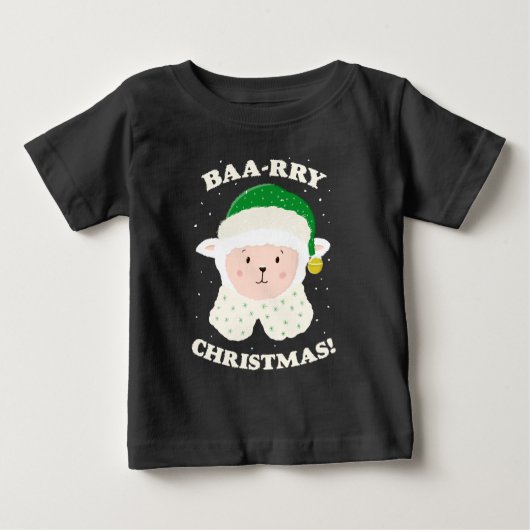 Festive Sheep Says Baa-rry Christmas! ベビーTシャツ (正面)