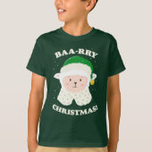 Festive Sheep Says Baa-rry Christmas! Tシャツ (正面)