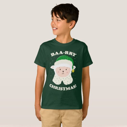 Festive Sheep Says Baa-rry Christmas! Tシャツ (正面フル)