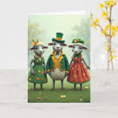 Festive Sheep Springtime Card カード (黄色い花)