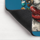Festive Shih Tzu With Santa Hat Snowy Winter Chris マウスパッド (コーナー)
