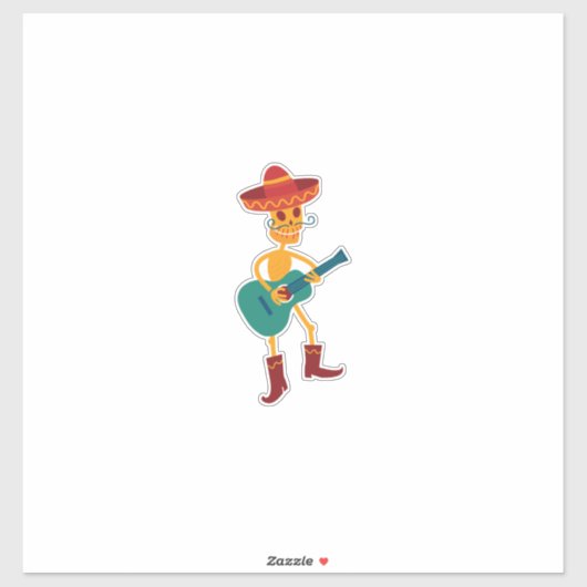 Festive Skeleton Guitar Player シール (シート)