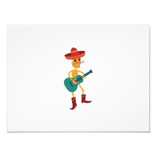 Festive Skeleton Guitar Player フォトプリント (正面)