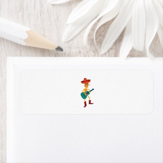 Festive Skeleton Guitar Player ラベル (インサイチュ)