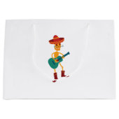 Festive Skeleton Guitar Player ラージペーパーバッグ (正面)