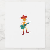 Festive Skeleton Guitar Player ワインラベル (シングルラベル)