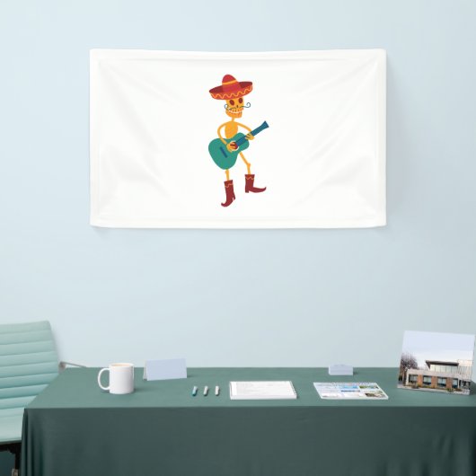 Festive Skeleton Guitar Player 横断幕 (トレードショー)