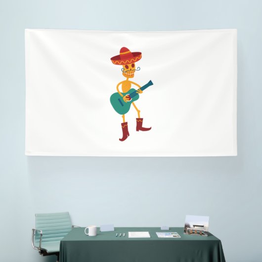 Festive Skeleton Guitar Player 横断幕 (トレードショー)