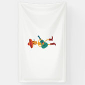 Festive Skeleton Guitar Player 横断幕 (縦)