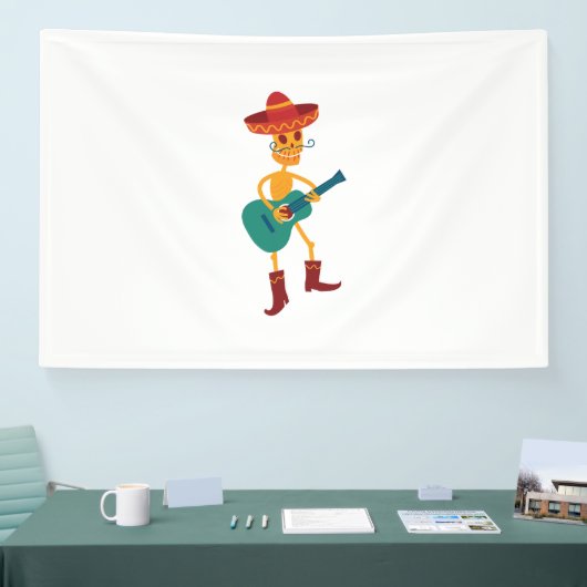 Festive Skeleton Guitar Player 横断幕 (トレードショー)