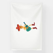 Festive Skeleton Guitar Player 横断幕 (縦)