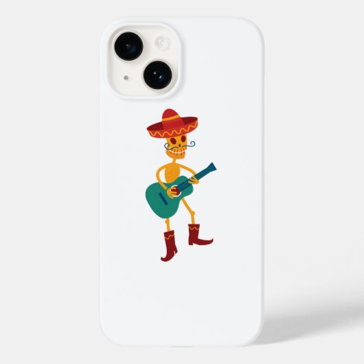 Festive Skeleton Guitar Player Case-Mate iPhoneケース (裏面)