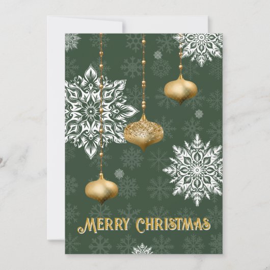 Festive Snowflake and Ornament Christmas Card シーズンカード (正面)