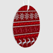 Festive Snowflake and Reindeer Design オーナメント (正面)