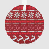 Festive Snowflake and Reindeer Design オーナメント (裏面)