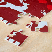 Festive Snowflake and Reindeer Design ジグソーパズル (側面)