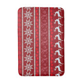 Festive Snowflake and Reindeer Design バスマット (正面縦)