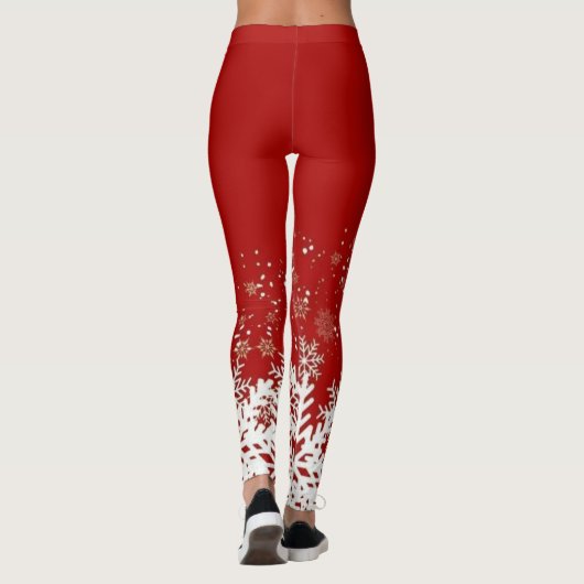 Festive Snowflake Pattern for Holiday Comfort レギンス (裏面)