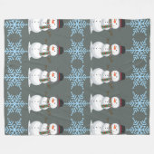 Festive Snowman フリースブランケット (正面(横))