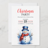  festive snowman Christmas Party Invitation 招待状 (正面)