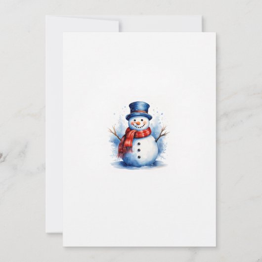 festive snowman Christmas Party Invitation 招待状 (裏面)