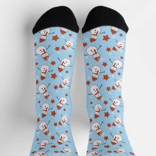 Festive Snowman Christmas Socks ソックス (上部)