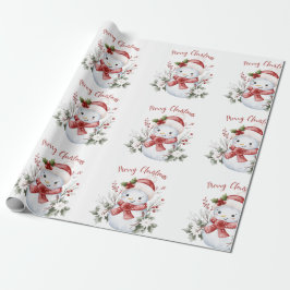 Festive Snowman Christmas Wrapping Paper ラッピングペーパー