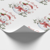 Festive Snowman Christmas Wrapping Paper ラッピングペーパー (角)