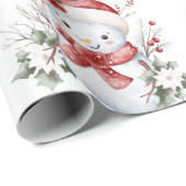 Festive Snowman Christmas Wrapping Paper ラッピングペーパー (ロールコーナー)