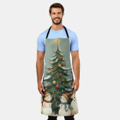 Festive Snowman Family Christmas Collection エプロン (着用した状態)