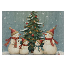Festive Snowman Family Christmas Collection カッティングボード