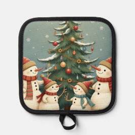 Festive Snowman Family Christmas Collection 鍋敷き