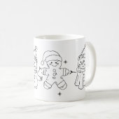 Festive Snowman & Gingerbread Mug Art コーヒーマグカップ (正面右)