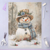 Festive Snowman in Forest Decoupage 薄葉紙 (クラフト)