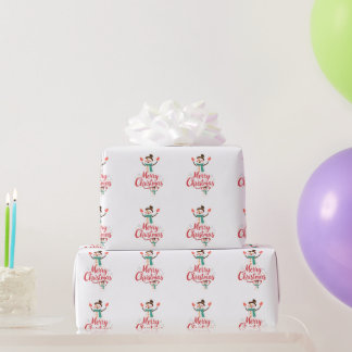 Festive Snowman Merry Christmas Lip Balm ラッピングペーパー