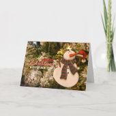 Festive Snowman Ornament Merry Christmas シーズンカード (正面)